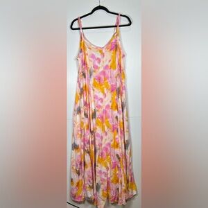 NWT Torrid  Pink and Orange Floral Maxi Sundress. Flowy. Size 1 (14-16)